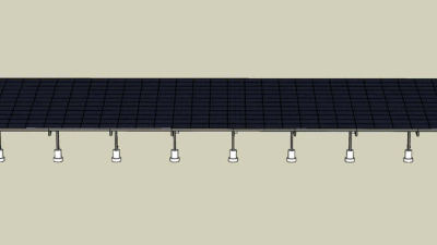 太阳能板车棚SU模型下载_sketchup草图大师SKP模型