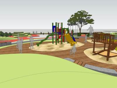 小广场儿童游乐设施SU模型