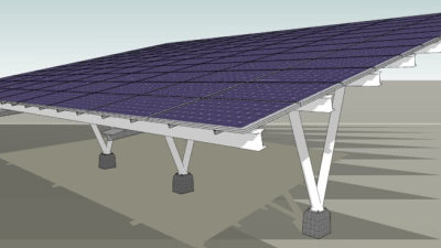 光伏板停车棚SU模型下载_sketchup草图大师SKP模型