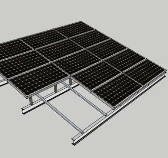 工字梁光伏板SU模型下载_sketchup草图大师SKP模型