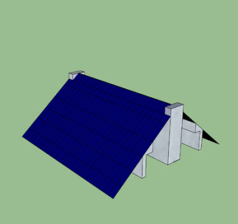 屋顶板的太阳能板SU模型下载_sketchup草图大师SKP模型