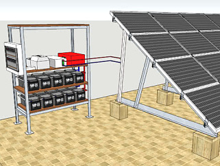 太阳能板发电装置SU模型下载_sketchup草图大师SKP模型