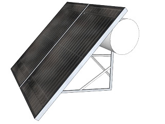 太阳能板热水器SU模型下载_sketchup草图大师SKP模型