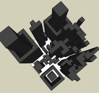 黑色几何体立体二维码SU模型下载_sketchup草图大师SKP模型