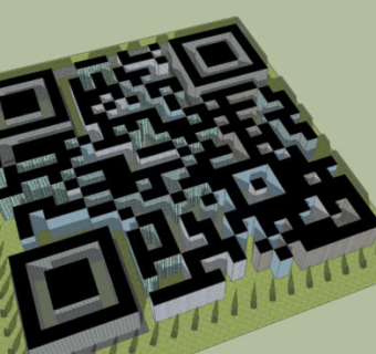 立体二维码建筑SU模型下载_sketchup草图大师SKP模型