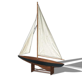 木帆船雕刻摆件SU模型下载_sketchup草图大师SKP模型