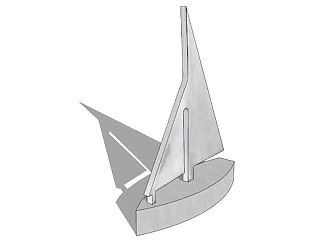 <em>简易</em>帆船雕塑SU模型下载_sketchup草图大师SKP模型
