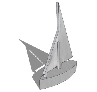 简易帆船雕塑SU模型下载_sketchup草图大师SKP模型