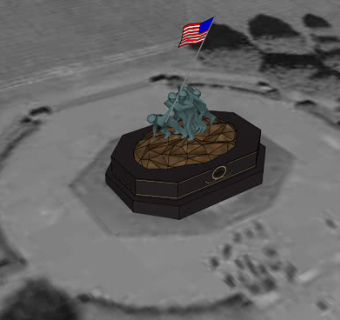 美军硫磺岛纪念馆雕塑SU模型下载_sketchup草图大师SKP模型