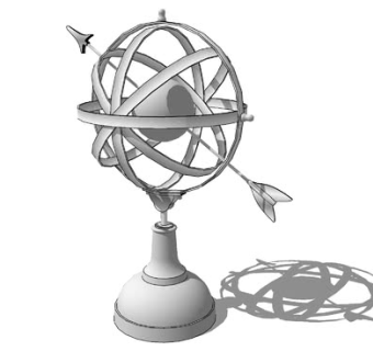 星盘雕塑SU模型下载_sketchup草图大师SKP模型