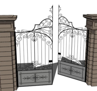 铁艺城堡之门SU模型下载_sketchup草图大师SKP模型