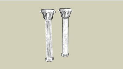 科林斯柱式罗马柱SU模型下载_sketchup草图大师SKP模型