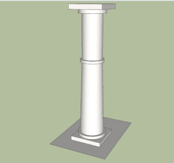 简易石柱建筑SU模型下载_sketchup草图大师SKP模型