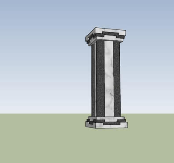 方形大理石柱子SU模型下载_sketchup草图大师SKP模型