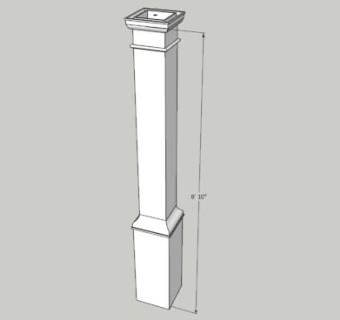 现代方形柱子SU模型下载_sketchup草图大师SKP模型