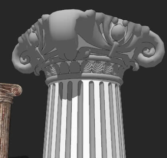 欧式纹理双罗马柱SU模型下载_sketchup草图大师SKP模型