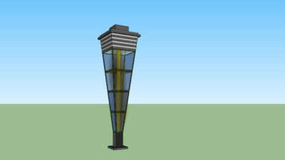 现代型倒锥形灯柱SU模型下载_sketchup草图大师SKP模型