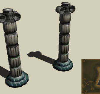 双爱奥尼克罗马柱SU模型下载_sketchup草图大师SKP模型