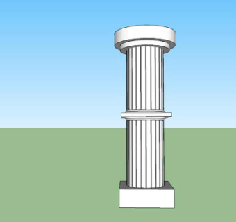 现代石柱白模SU模型下载_sketchup草图大师SKP模型