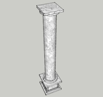 纹理石柱SU模型下载_sketchup草图大师SKP模型