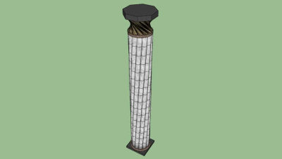 螺旋纹理景观石柱SU模型下载_sketchup草图大师SKP模型