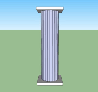 凹槽式柱子SU模型下载_sketchup草图大师SKP模型