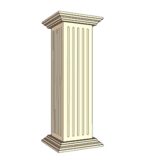 室内凹槽柱子SU模型下载_sketchup草图大师SKP模型