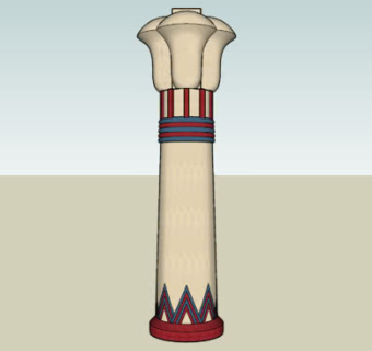 埃及风格石柱SU模型下载_sketchup草图大师SKP模型