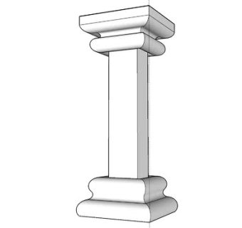 方柱石柱SU模型下载_sketchup草图大师SKP模型