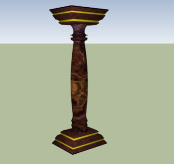 室内装饰欧式石柱SU模型下载_sketchup草图大师SKP模型