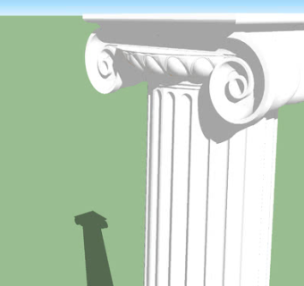 爱奥尼柱式石柱SU模型下载_sketchup草图大师SKP模型