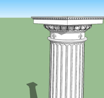 陶立克式柱SU模型下载_sketchup草图大师SKP模型