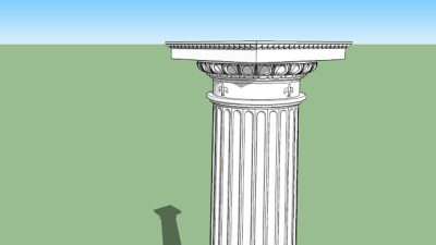 陶立克式柱SU模型下载_sketchup草图大师SKP模型