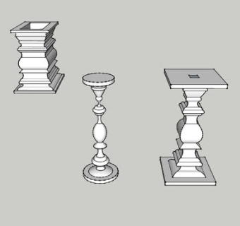 壁炉石柱SU模型下载_sketchup草图大师SKP模型