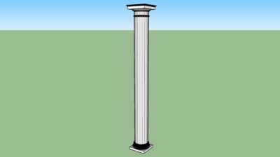托斯卡纳风格石柱SU模型下载_sketchup草图大师SKP模型