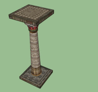 埃及风格纹理石柱SU模型下载_sketchup草图大师SKP模型