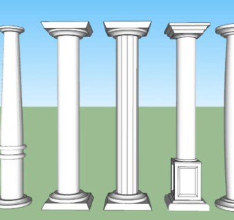 多风格罗马柱SU模型下载_sketchup草图大师SKP模型