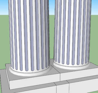 并列双凹槽柱SU模型下载_sketchup草图大师SKP模型