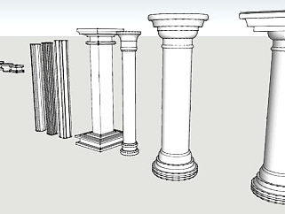 柱子的组件SU模型下载_sketchup草图大师SKP模型