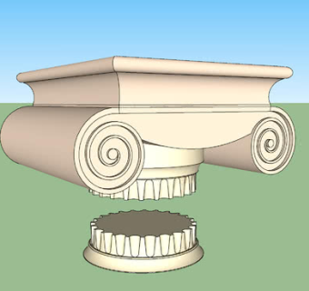 仿古柱的柱头和柱底SU模型下载_sketchup草图大师SKP模型