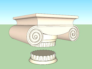 仿古柱的柱头和柱底SU模型下载_sketchup草图大师SKP模型