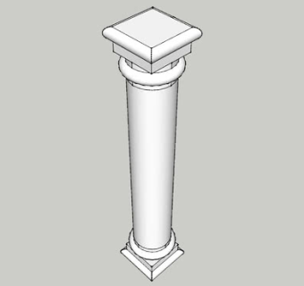 城堡系列的石柱SU模型下载_sketchup草图大师SKP模型