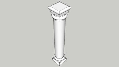 城堡系列的石柱SU模型下载_sketchup草图大师SKP模型