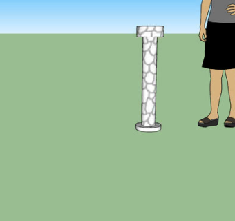 简易纹理石柱SU模型下载_sketchup草图大师SKP模型