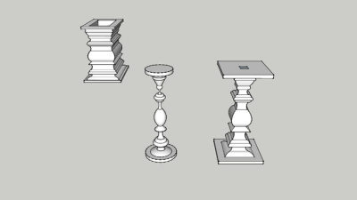 室内装饰壁柱SU模型下载_sketchup草图大师SKP模型