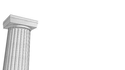 陶立克凹槽柱SU模型下载_sketchup草图大师SKP模型