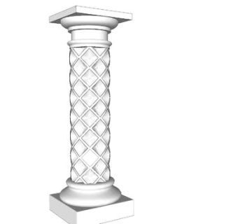 棱形凹槽罗马柱SU模型下载_sketchup草图大师SKP模型