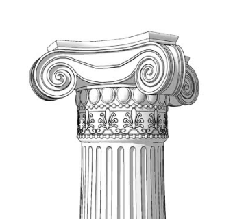 爱奥尼克凹槽式柱SU模型下载_sketchup草图大师SKP模型
