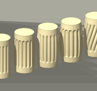 刻有凹槽的圆柱SU模型下载_sketchup草图大师SKP模型