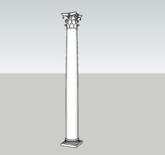 科林斯式柱罗马柱SU模型下载_sketchup草图大师SKP模型